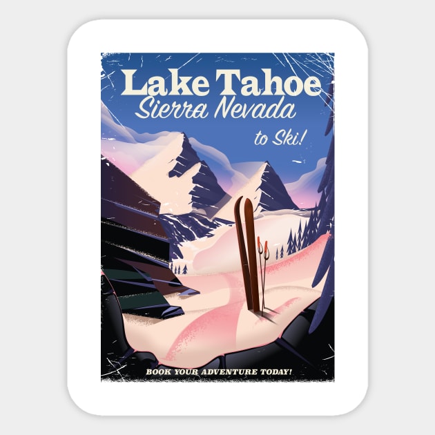 Lake Tahoe Sierra Nevada Ski Sticker by nickemporium1